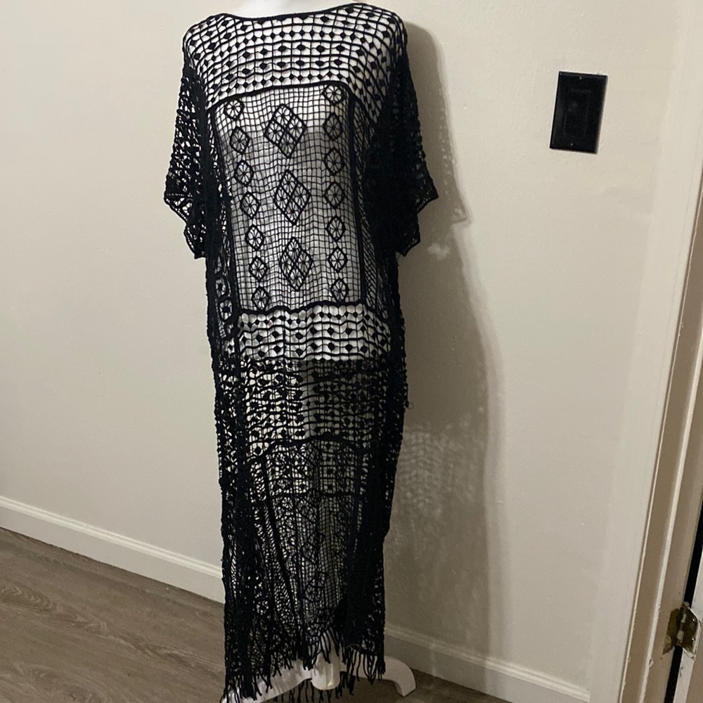 Long crocheted dress. One size fits most.